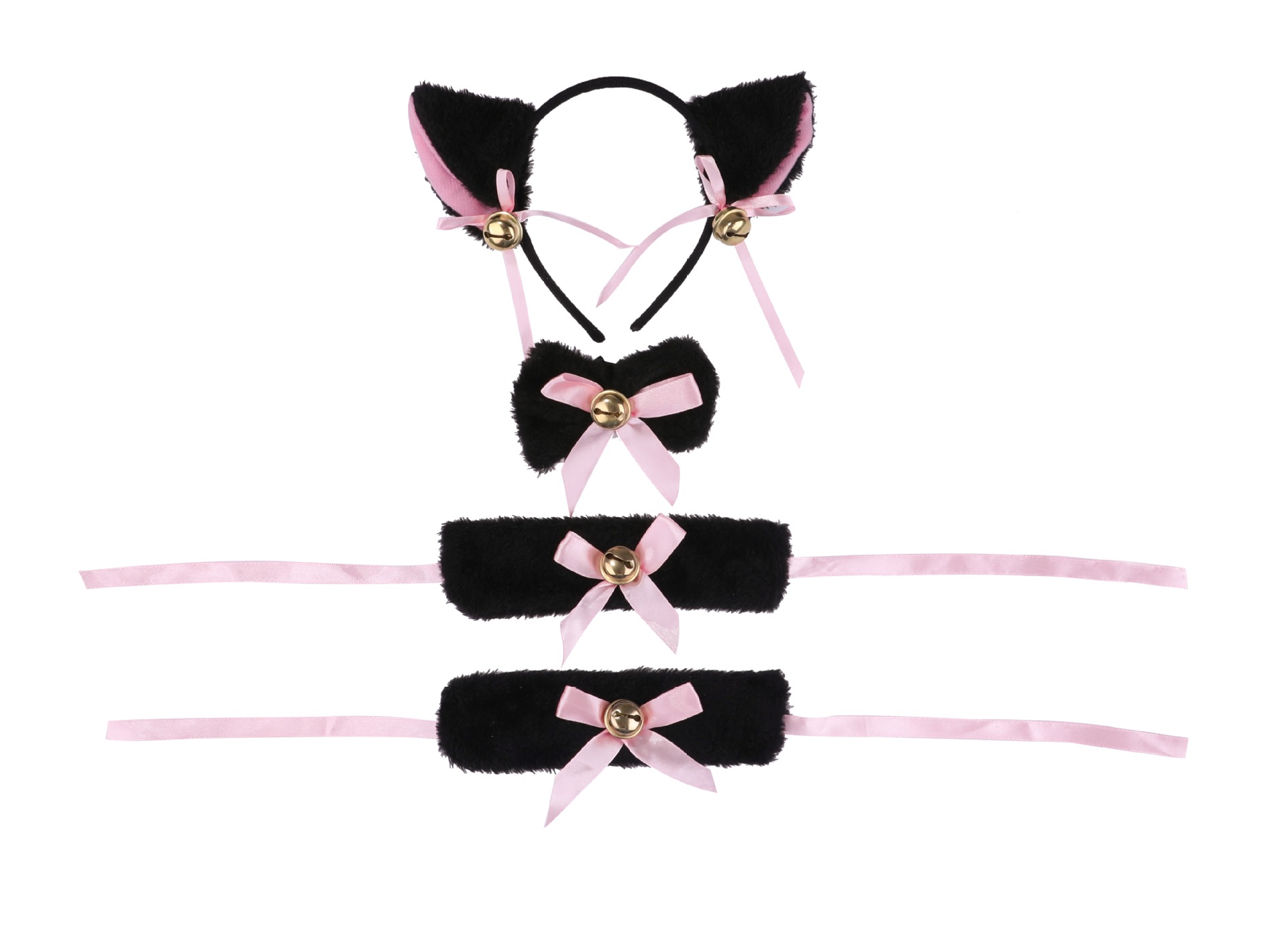 Cat Ears + Bow Tie + Wristbands – 7655